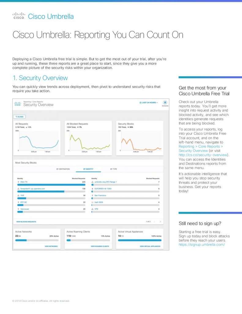 At-A-Glance: Cisco Umbrella: Reporting You Can Count On
