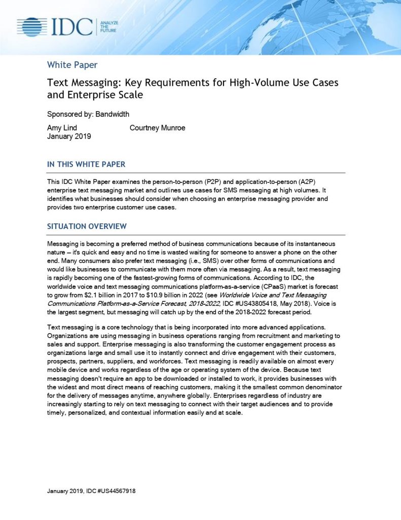Text Messaging: Key Requirements for High-Volume Use Cases and Enterprise Scale