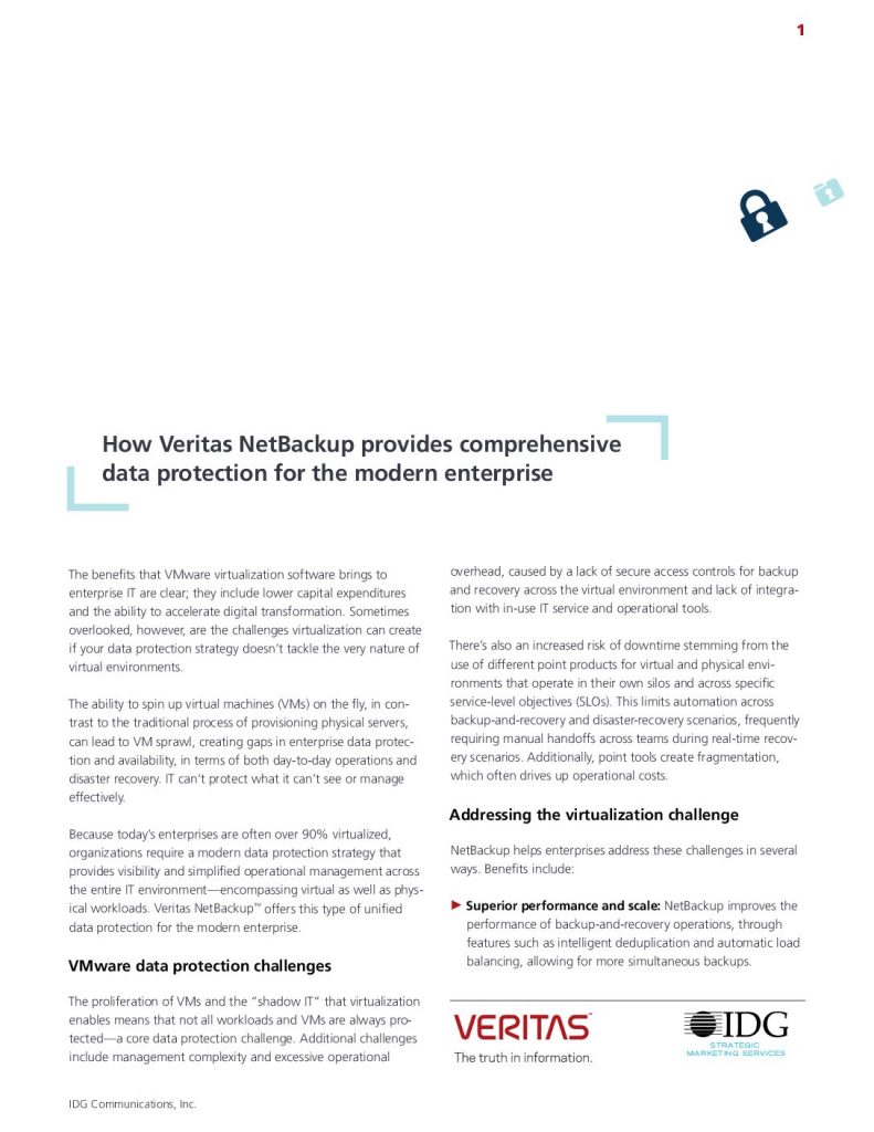 Sprawling Virtual Environments Require a Unified Approach to Data Protection