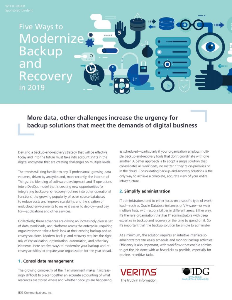 Five Ways to Modernize Backup and Recovery in 2019