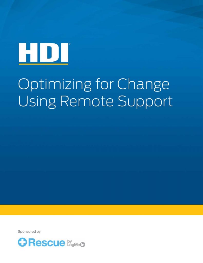 HDI – Optimising for Change Using Remote Support