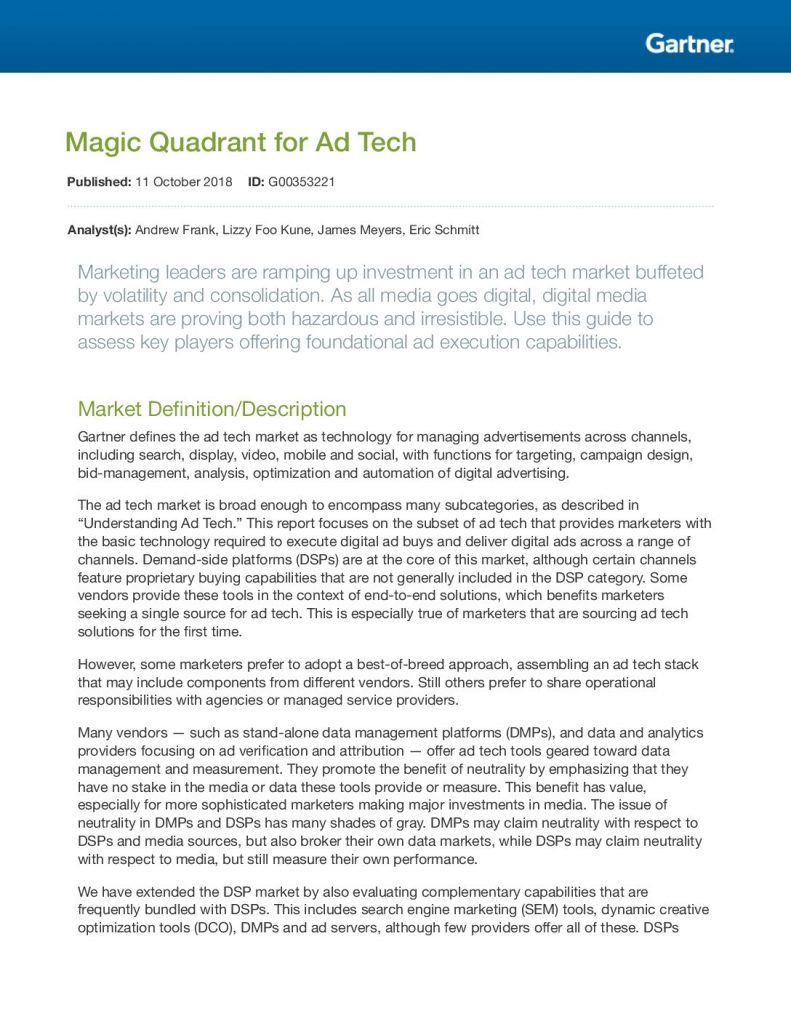 Gartner MQ Ad Tech 2018