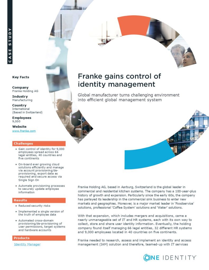 Franke Gains Control of Identity Management