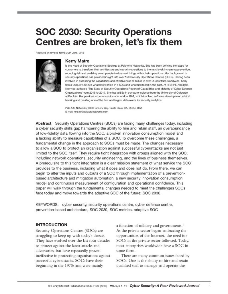SOC 2030: Security Operations Centers are broken, let’s fix them
