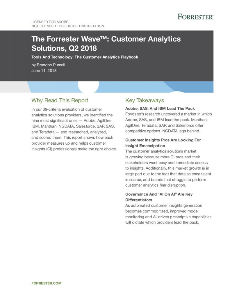 Forrester Wave: Customer Analytics Solutions 