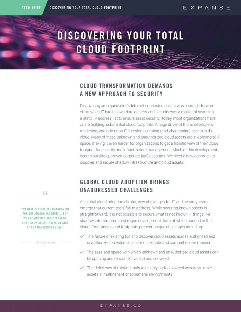 DISCOVER AND TRACK YOUR CLOUD FOOTPRINT