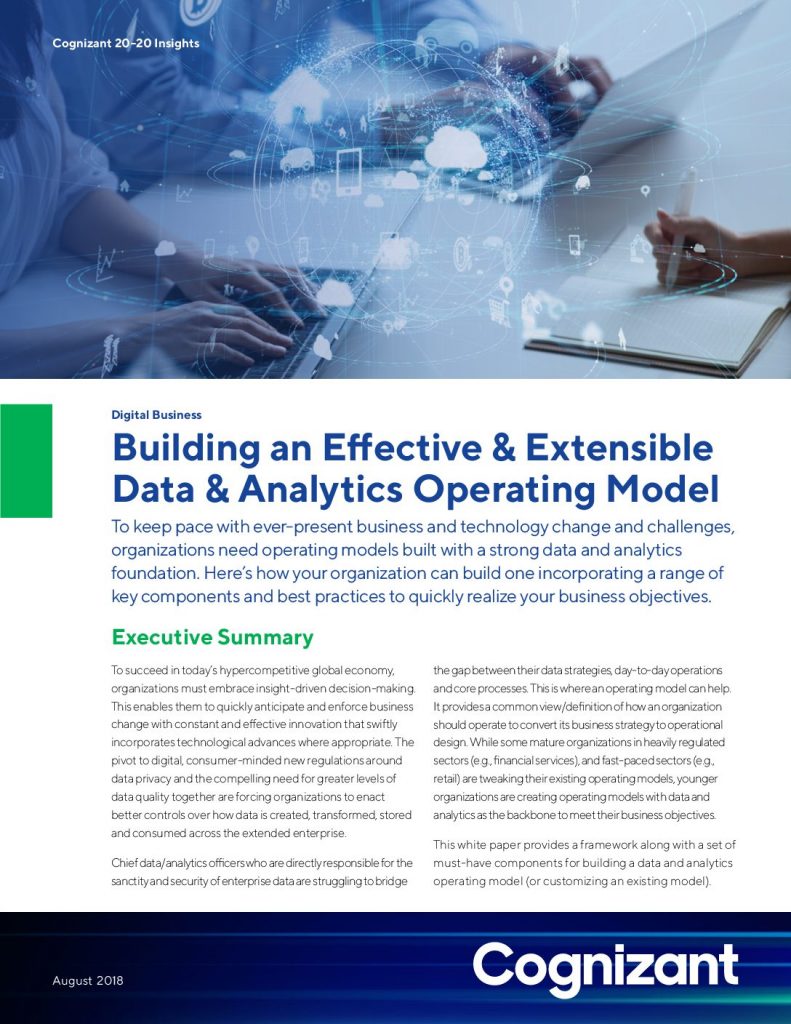 Building an Effective and Extensible Data  and  Analytics Operating Model