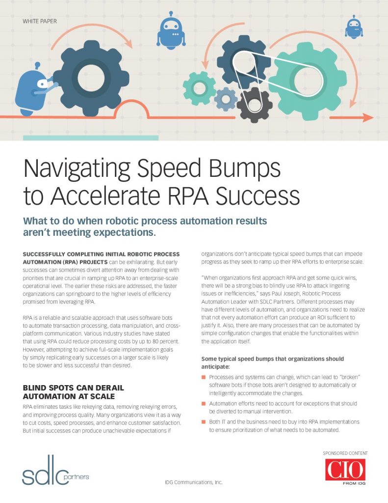 White Paper: Navigating Speed Bumps to Accelerate RPA Success