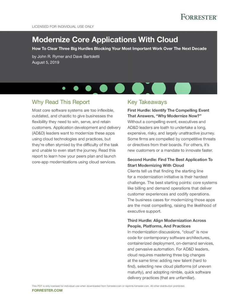 Modernize Core Applications With Cloud