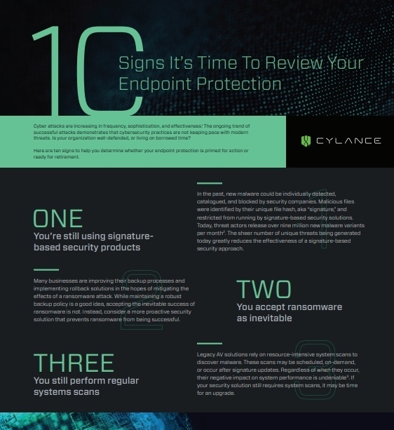 Ten Signs It’s Time To Review Your Endpoint Protection