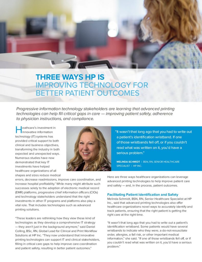 Three Ways HP is Improving Technology for Better Patient Outcomes