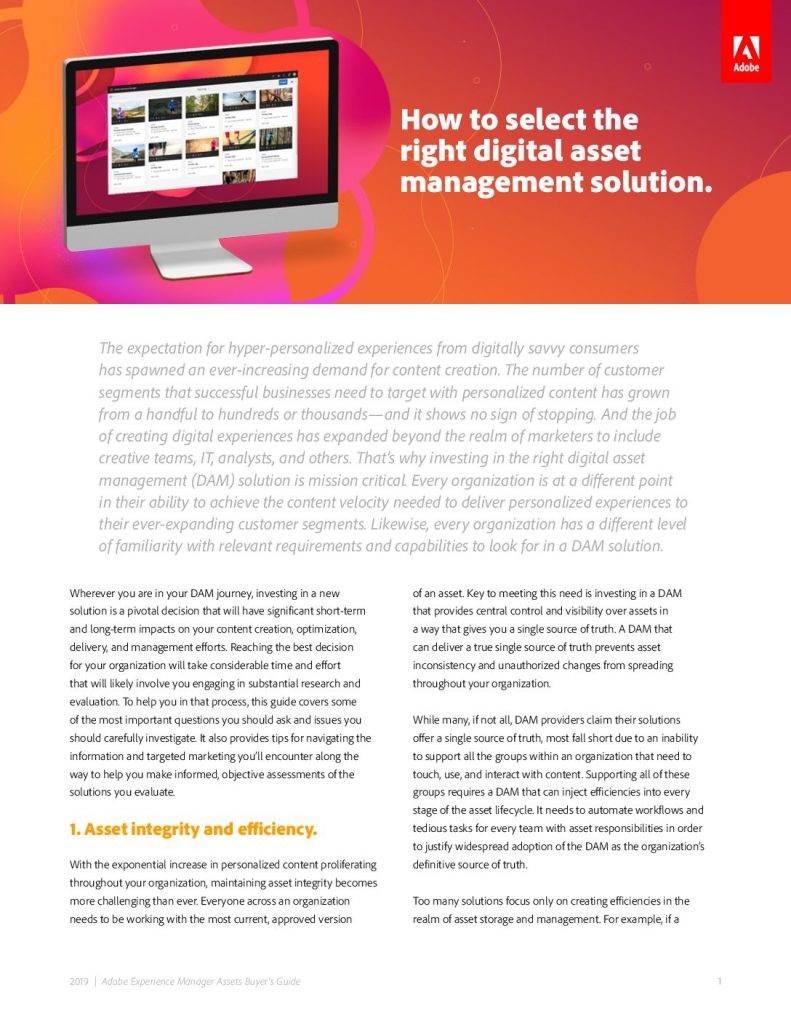 How to select the right digital asset management solution