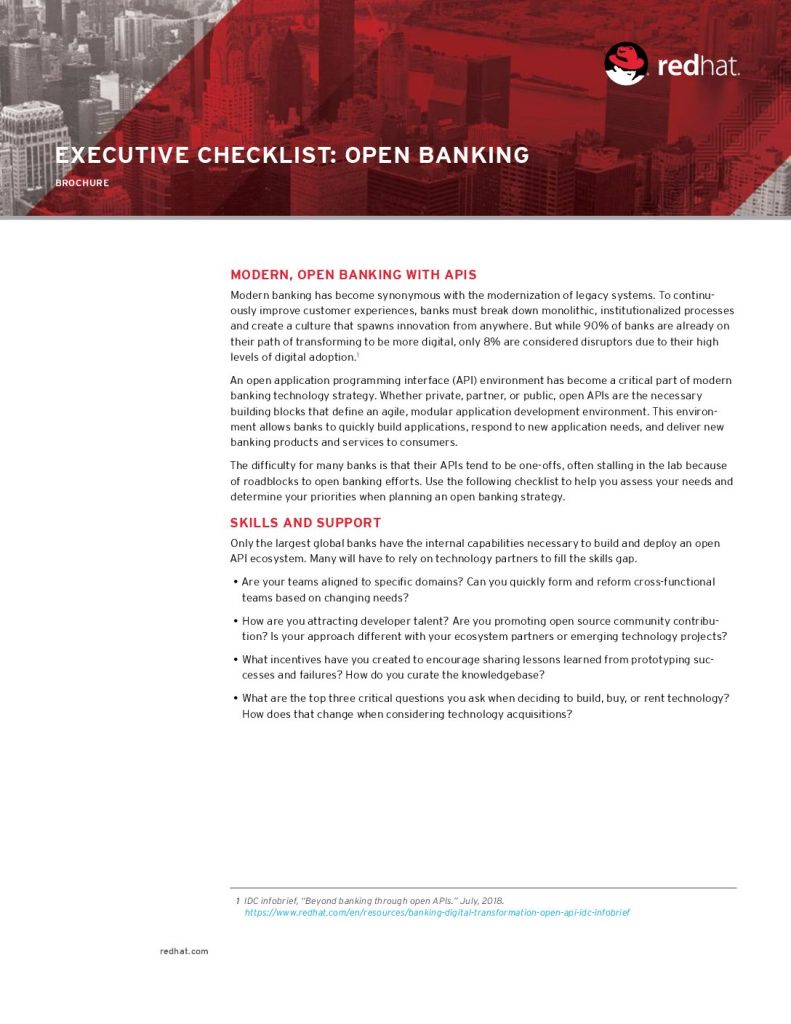 Executive Checklist: Open Banking