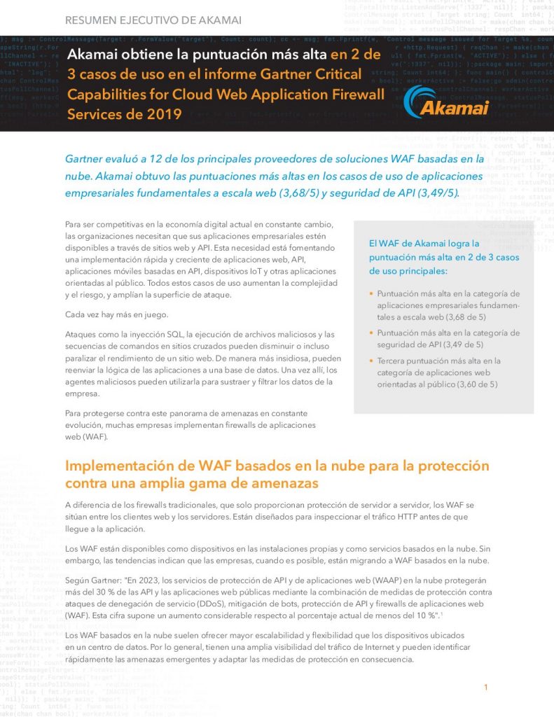 Executive Briefing: Gartner Critical Capabilities for Web Application Firewalls