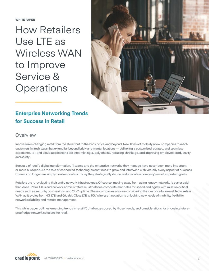 How Retailers Use LTE as Wireless WAN to Improve Service  and  Operations