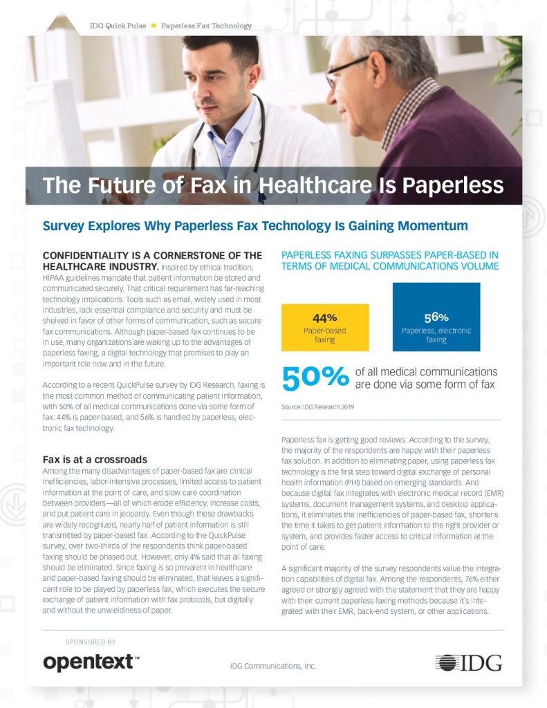 The Future of Fax in Healthcare Is Paperless: Securely exchange sensitive information