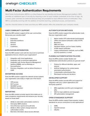 Multi-Factor Authentication Requirements Whitepaper | ITsecurity Demand
