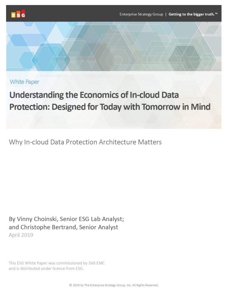 Understanding the Economics of In-cloud Data Protection: Designed for Today with Tomorrow in Mind
