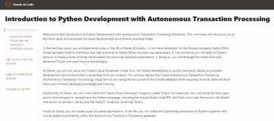 Python Development on Autonomous Transaction Processing