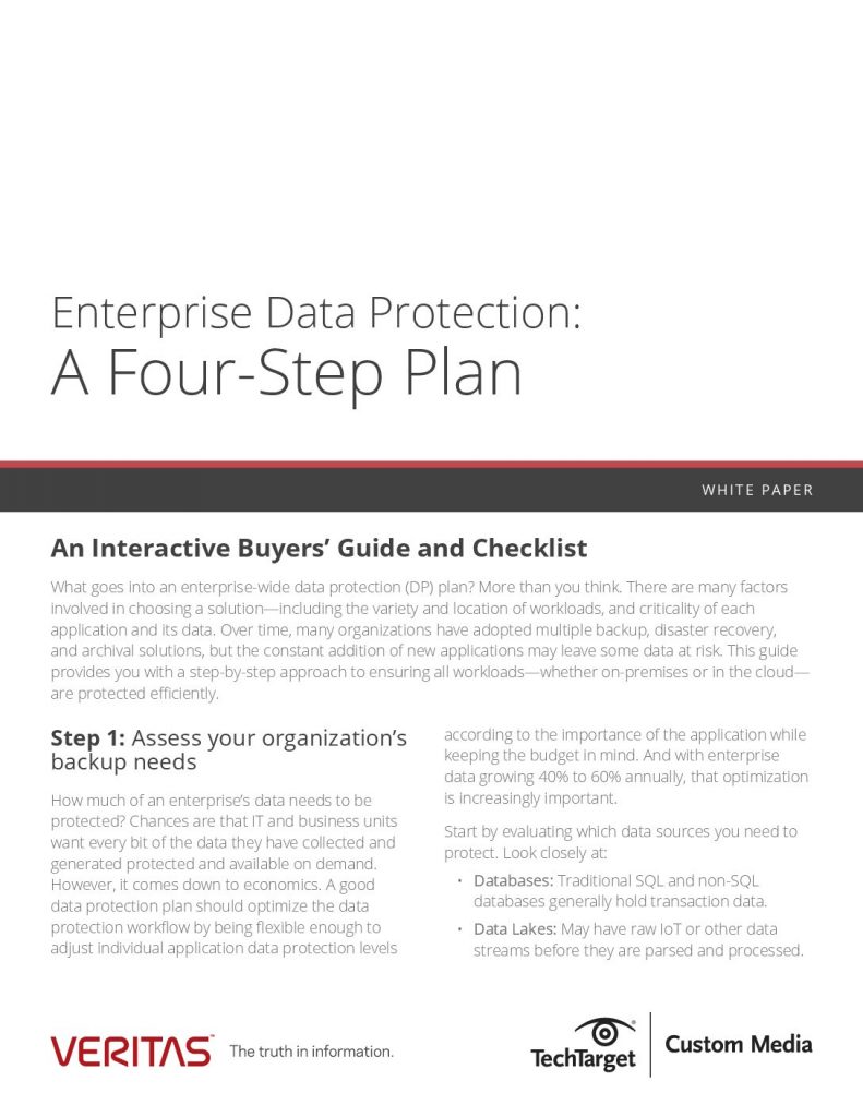 Enterprise Data Protection: A Four-Step Plan