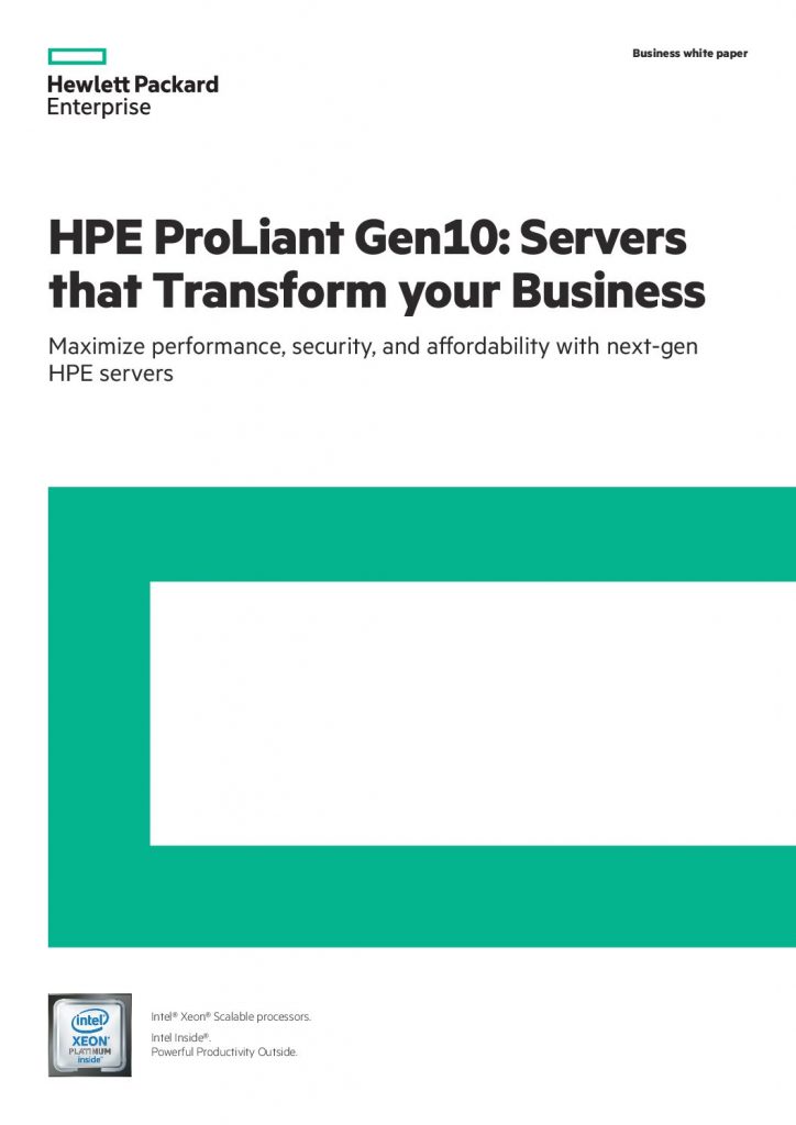 Transform Your Business With HPE Gen10 Servers