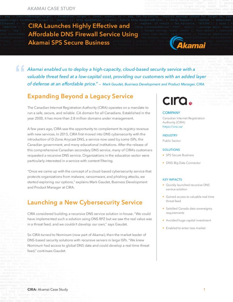 CIRA -Akamai Case Study