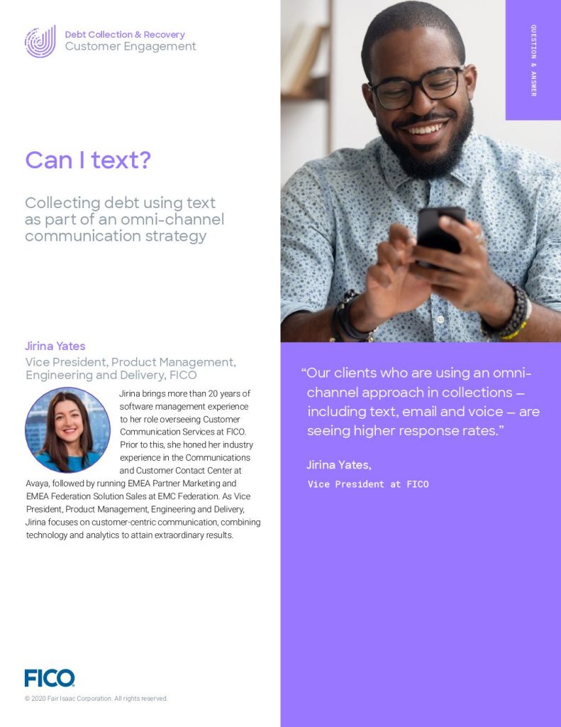 Can I text? Collecting debt using text as part of an omni-channel communication strategy