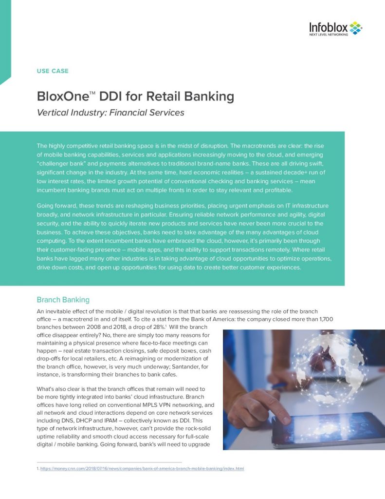 BloxOne™ DDI for Retail Banking