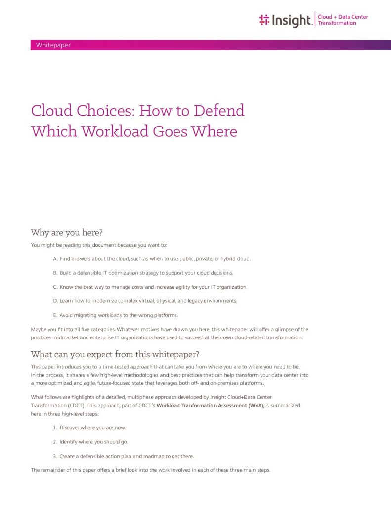 Cloud Choices: How to Defend Which Workload Goes Where