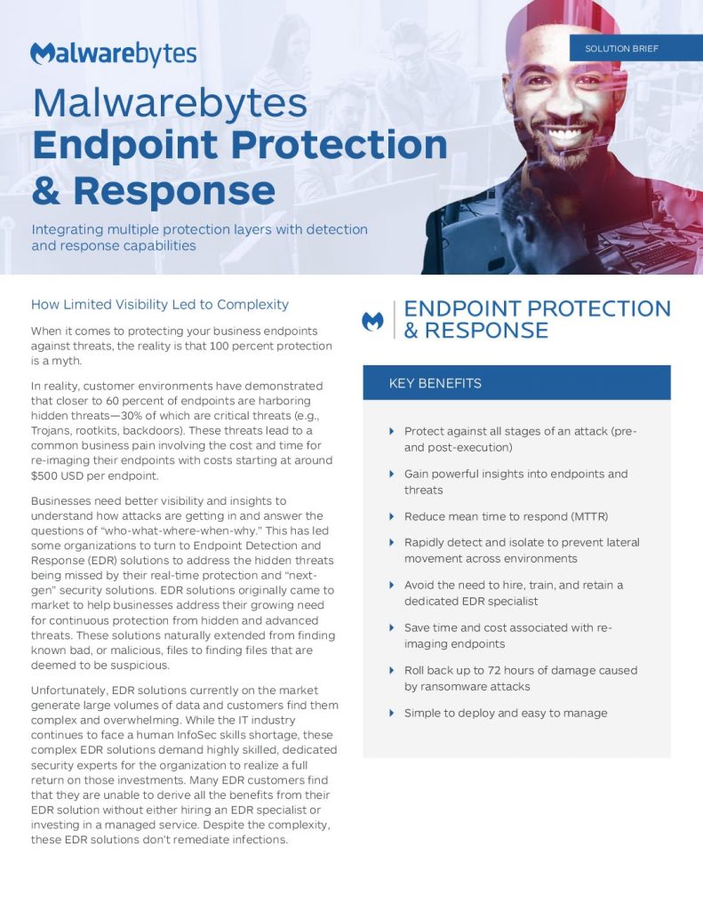 Malwarebytes Endpoint Detection  and  Response (EDR)