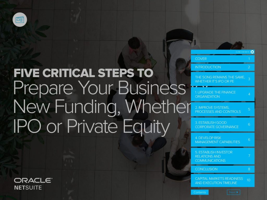 Five Critical Steps to Prepare Your Business for new Funding, Whether IPO or Private Equity