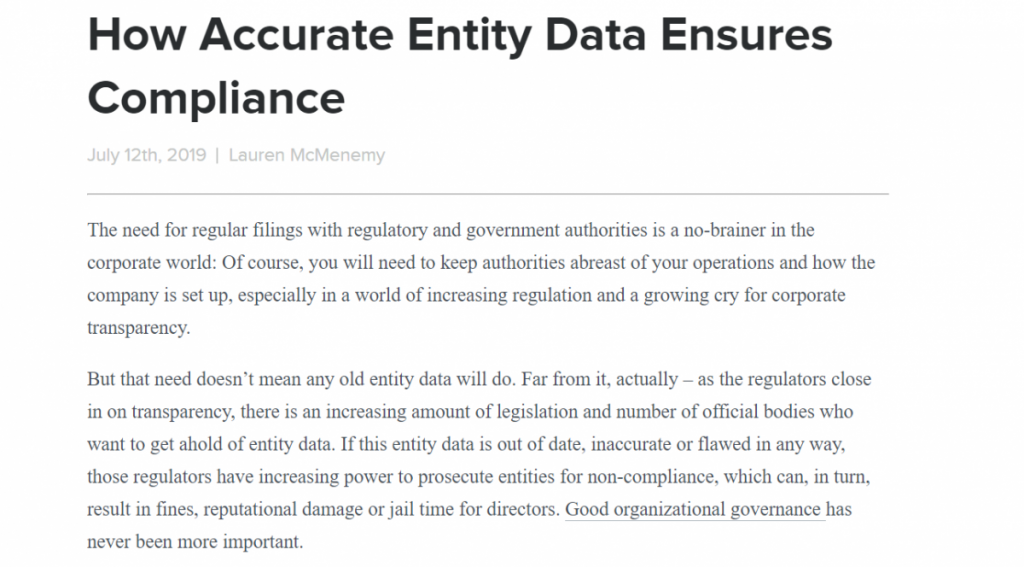 How Accurate Entity Data Ensures Compliance