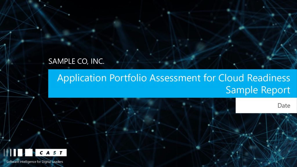 Application Portfolio Assessment for Cloud Readiness: A Sample Report