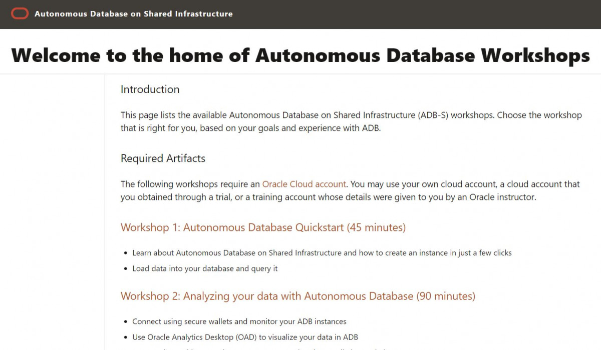Oracle Autonomous Data Warehouse Self-Guided Labs | DemandTalk