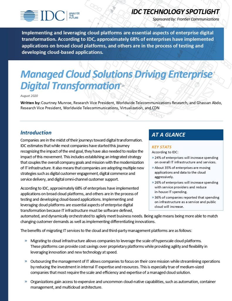 Managed Cloud Solutions Driving Enterprise Digital Transformation