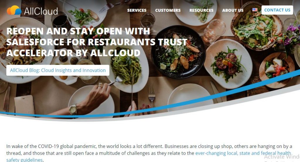 Reopen and Stay Open with Salesforce for Restaurants Trust Accelerator by AllCloud