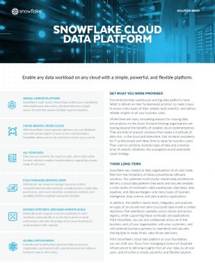 Snowflake Cloud Data Platform Solution Brief | DemandTalk