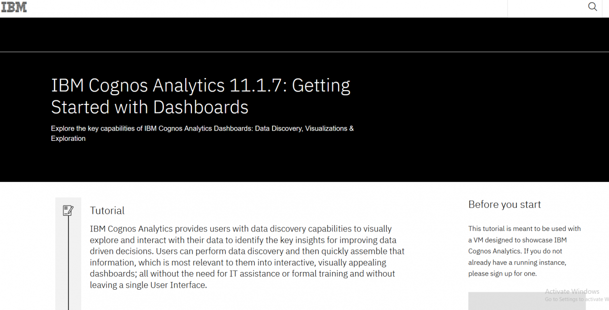 Getting Started with Dashboards workshop for Cognos Analytics 11.1.7 ...