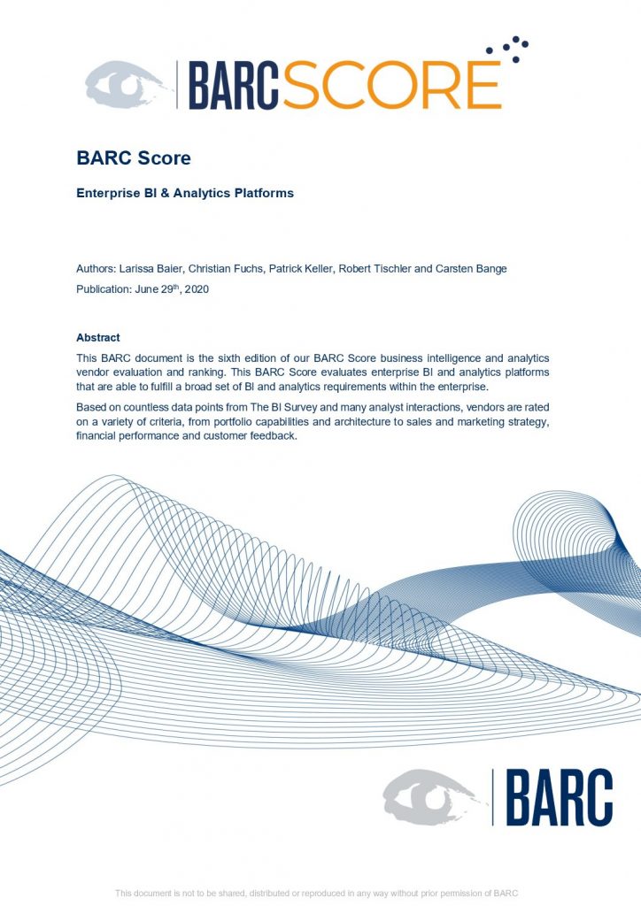 BARC Score for Enterprise BI Report
