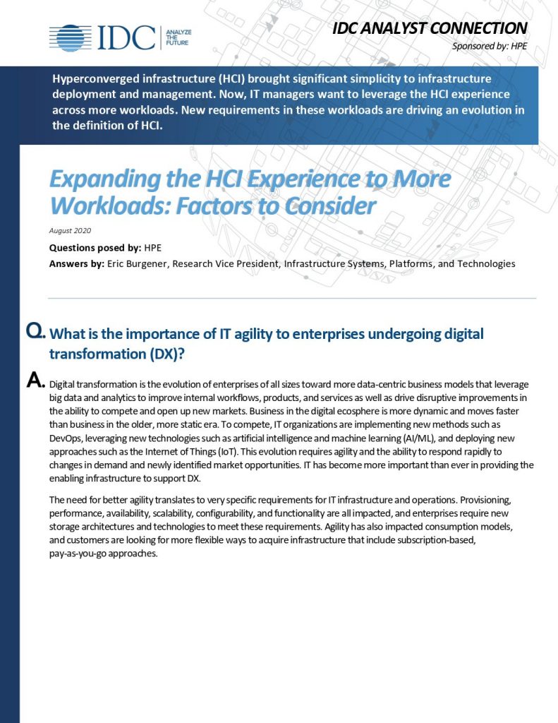 Extending HCI to More Workloads