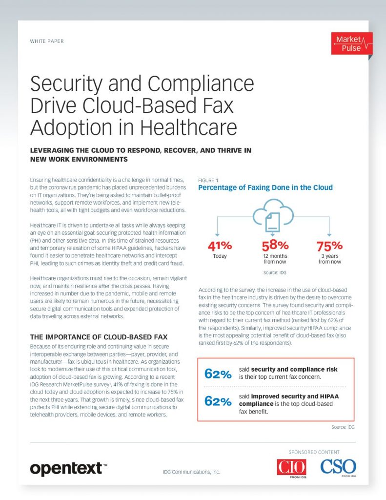 Security and Compliance Drive Cloud-Based Fax Adoption in Healthcare