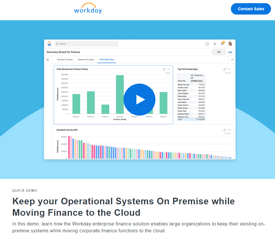 Keep your Operational Systems On Premise while Moving Finance to the Cloud