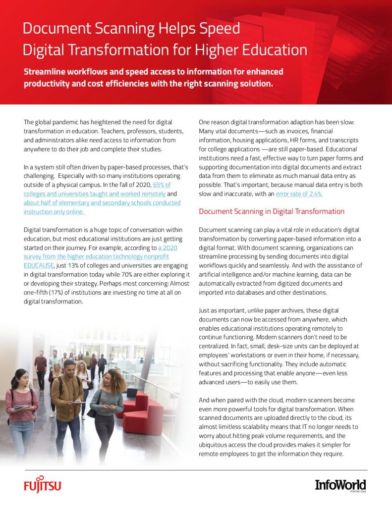 Document Scanning Helps Speed Digital Transformation for Higher Education