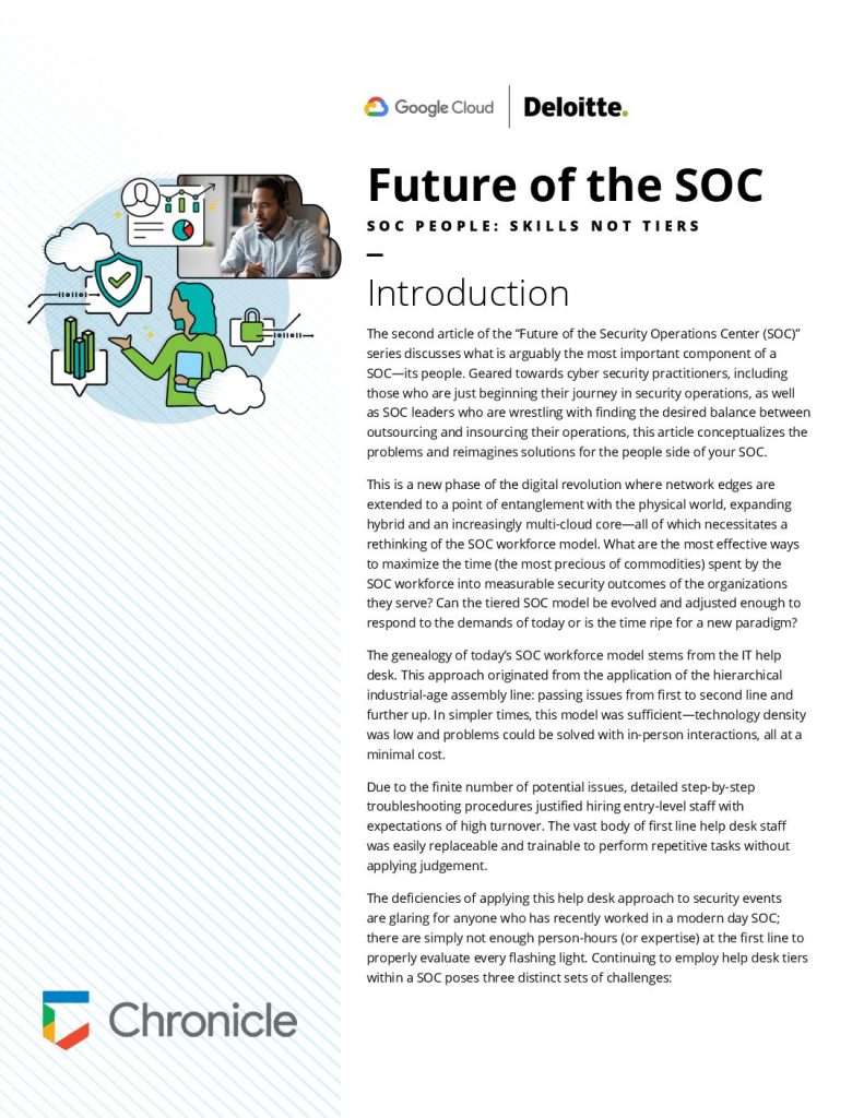Deloitte   Google Cloud: Future of the SOC