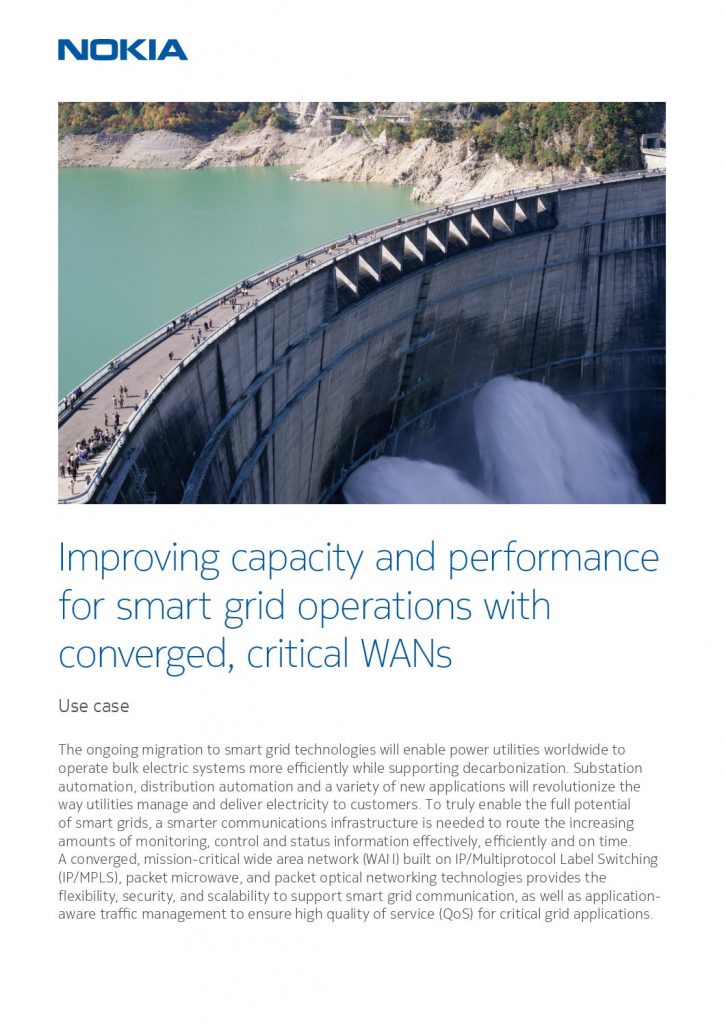 Nokia Improving capacity and performance for smart grid operations use case