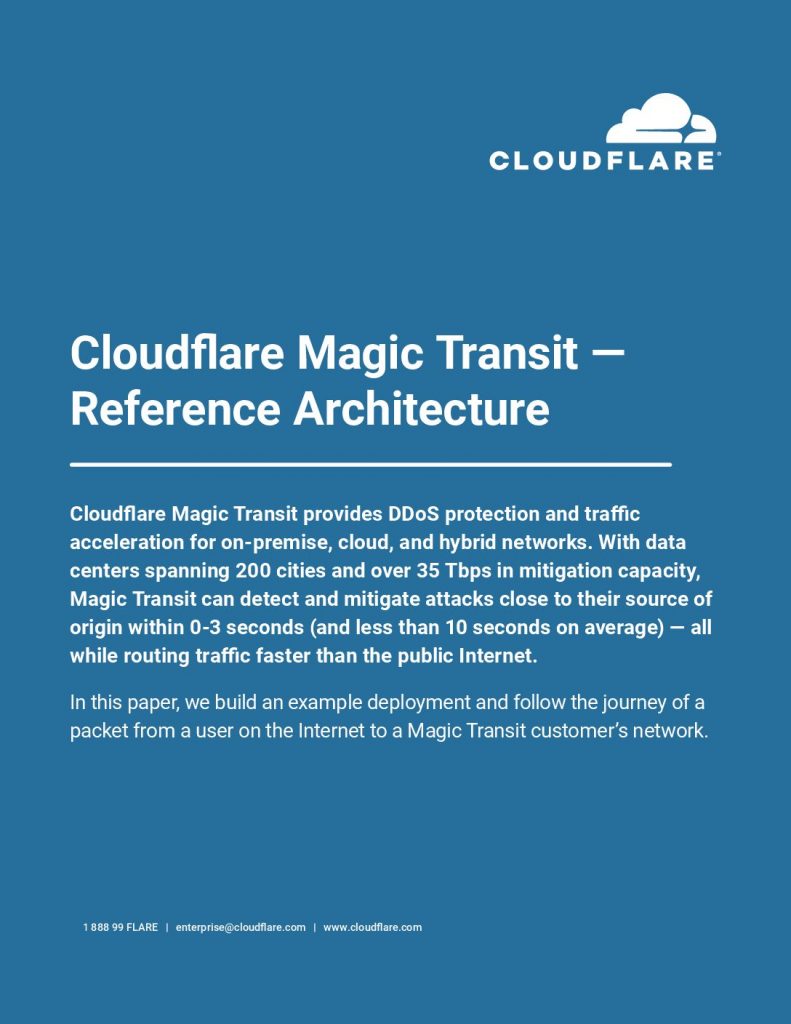 Cloudflare Magic Transit — Reference Architecture.