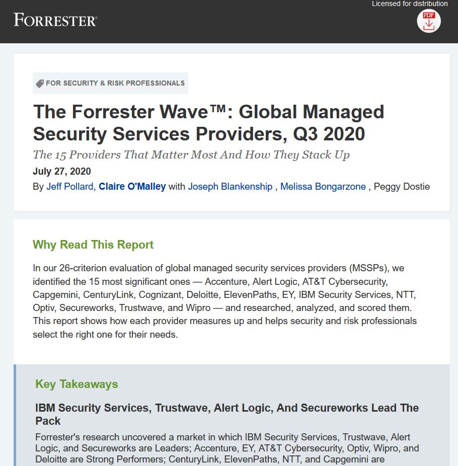 The Forrester Wave™: Global Managed Security Services Providers