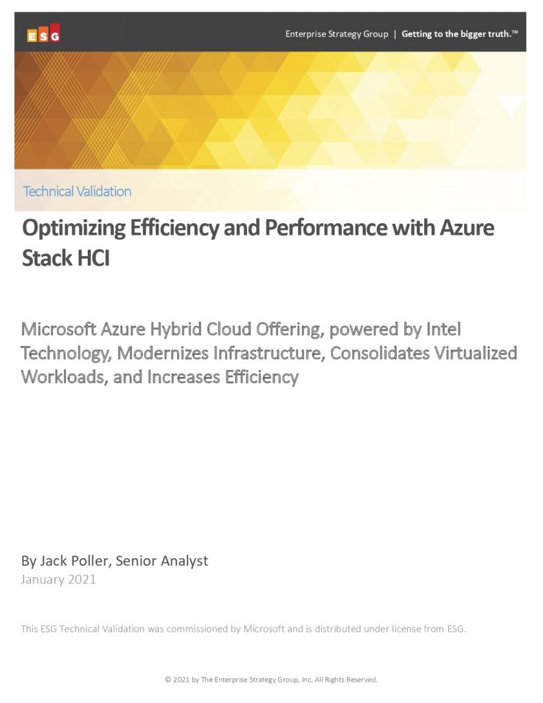 ESG Technical Validation: Optimizing Efficiency and Performance with Azure Stack HCI