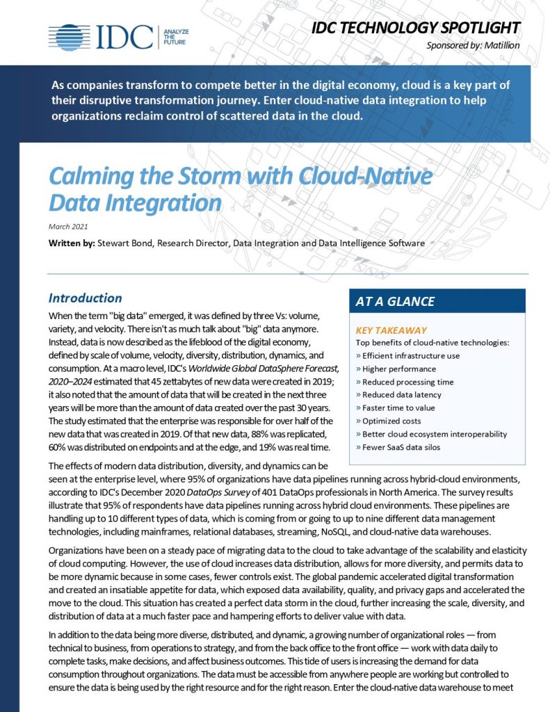 Calming the Storm with Cloud- Native Data  Integration