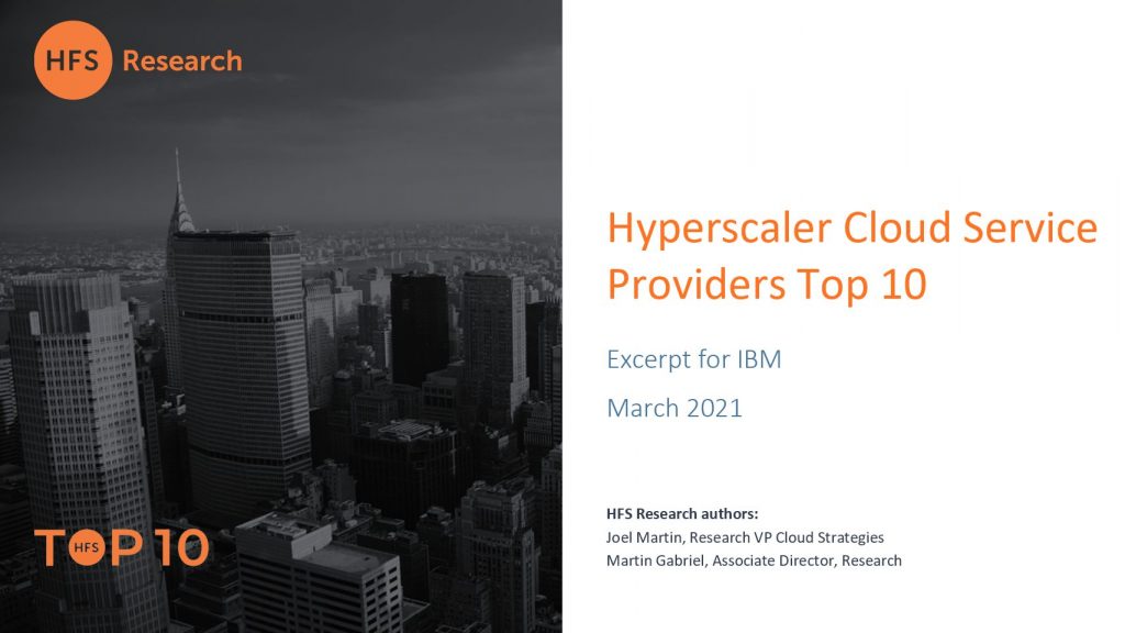 HFS Hyperscaler Cloud Service Providers Top 10